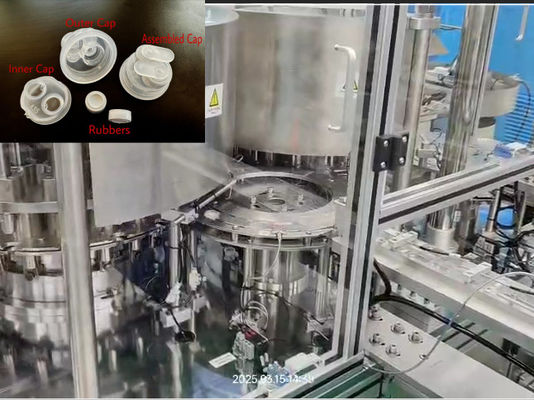 Mechanischer Typ Euro Cap Montage-Maschine für Kunststoff-IV-Infusions-Doppelklappkappen mit hoher Präzision und hoher Produktqualität